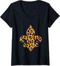 Womens Mardi Gras Parade Leopard Cheetah Print V Neck Apparel Comfort Fit Gift Ready