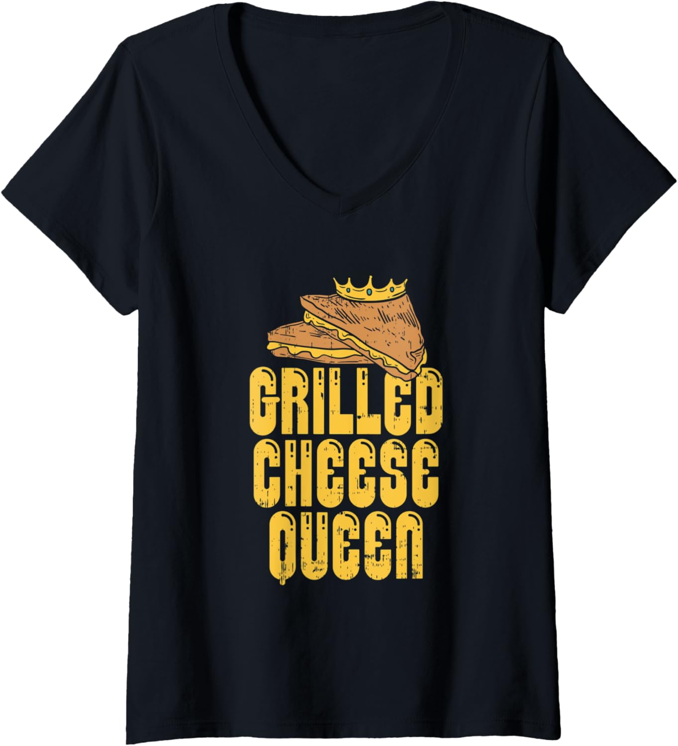 Womens Gift for the Queen Grilled Cheese Maker of the House V-Neck Apparel | Premium Quality | Aesthetic Fit