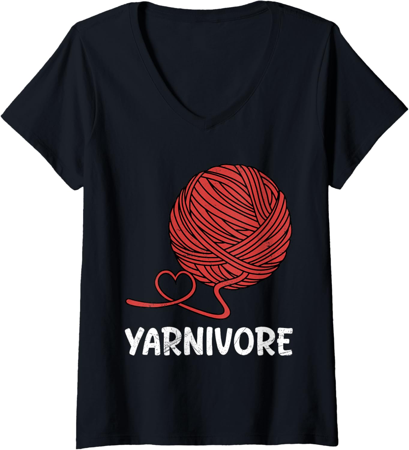 Womens Yarn Collection YARNIVORE Funny Yarn Collector V-Neck Yarn Supply | Premium Quality | Perfect for Crafters