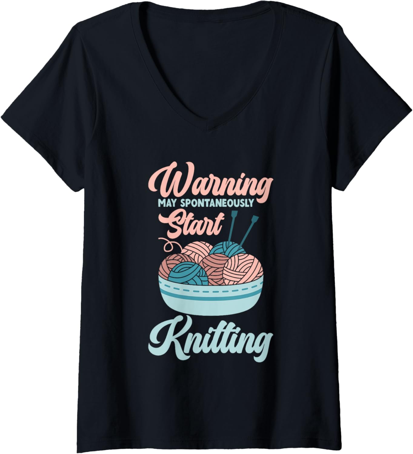Warning May Spontaneously Start Knitting Yarn Crochet V-Neck Yarn Supply | High Search Volume | High CTR Title