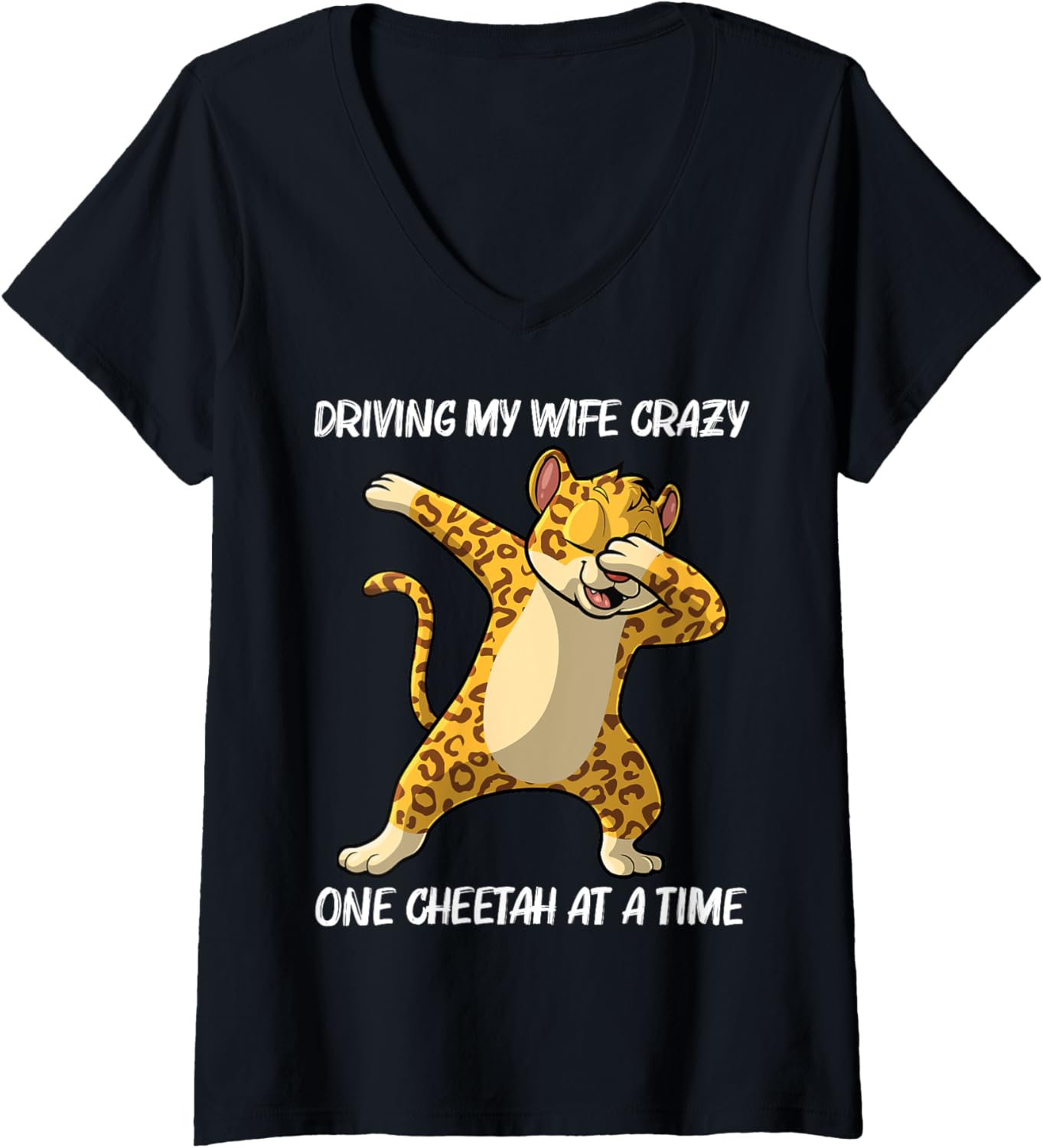 Womens Cute Cheetah Design For Men Boys Cat Animal Cheetah Lovers V Neck Apparel Comfort Fit Everyday Wear