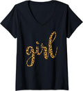 Womens Leopard Girl Cheetah Print Girl Leopard V Neck Apparel Premium Print Fan Favorite