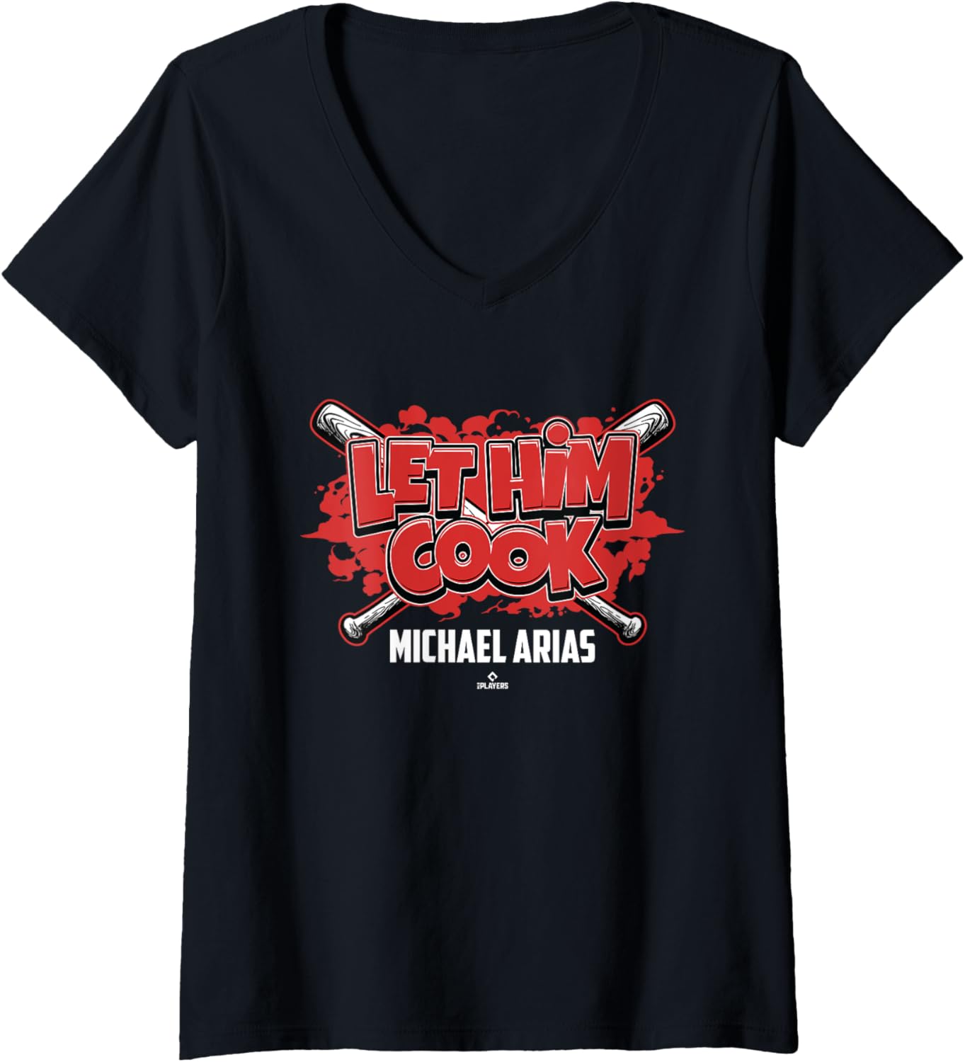 Womens Let Him Cook! Michael Arias Chicago Baseball MLBPA V-Neck Apparel | US Best Seller