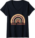 Proud School Counselor Leopard Cheetah Print Rainbow Boho V Neck Apparel Viral TikTok Find Everyday Wear