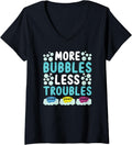 Womens More Bubbles Less Troubles Soap Making Soap Maker V-Neck Apparel | Best Seller Pick | Must-Have Style