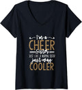 Womens Funny Cheerleading Sister Leopard Cheetah Print Cheer Sister V Neck Apparel High Search Demand Gift Ready