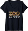 Womens Zookeeper African Animals Zebra Wild Print Savanna Costume V Neck Apparel Comfort Fit Fan Favorite