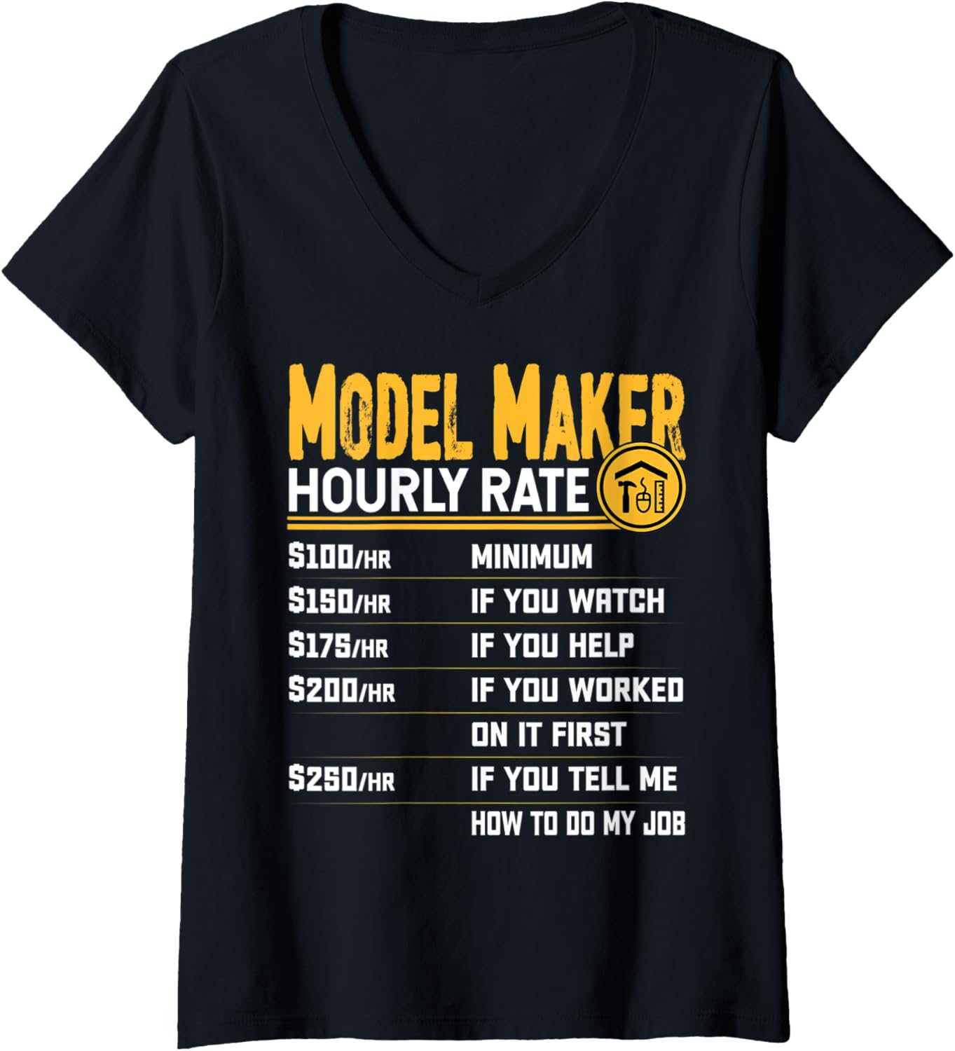 Womens Funny Model Maker Hourly Rate V-Neck Apparel | High Search Volume | Perfect Gift Idea