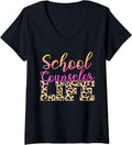 School Counselor Life Leopard Cheetah Print Appreciation V Neck Apparel Comfort Fit Hot Right Now
