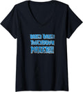 Womens Baker Baker Touchdown Maker Blue & Silver V-Neck Apparel | US Viral Style | Comfort Daily Wear
