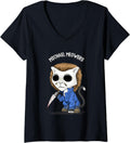 Womens Michael Meowers Halloween Cat V-Neck Apparel | US Best Seller