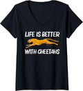 Womens Cute Cheetah For Men Women African Safari Wildlife Zookeeper V Neck Apparel Premium Print US Top Pick