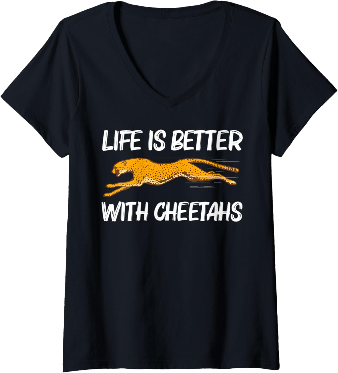 Womens Cute Cheetah For Men Women African Safari Wildlife Zookeeper V Neck Apparel Premium Print US Top Pick