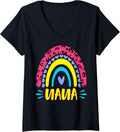 Womens Leopard Rainbow Cheetah Print Grandma Graphic Nana Life V Neck Apparel High Search Demand Everyday Wear
