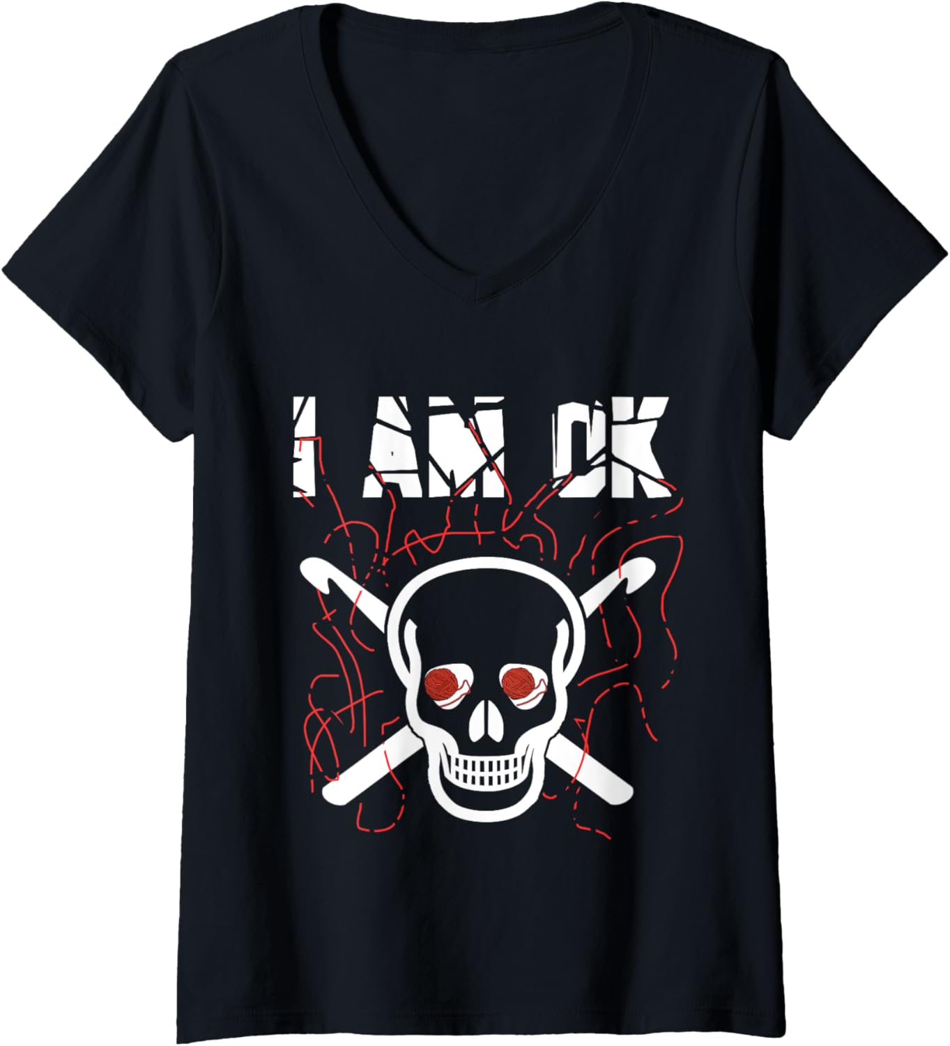 I'm Ok Crochet - Funny Crocheting and Perfect Yarn Lover V-Neck Yarn Supply | High Search Volume | Customer Favorite
