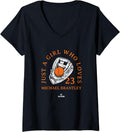 Womens A Girl Who Loves Michael Brantley Houston MLBPA V-Neck Apparel | Premium Quality