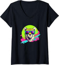 Womens Funny Retro Vintage 80s Mens Womens Cheetah Lover V Neck Apparel Streetwear Style Fan Favorite