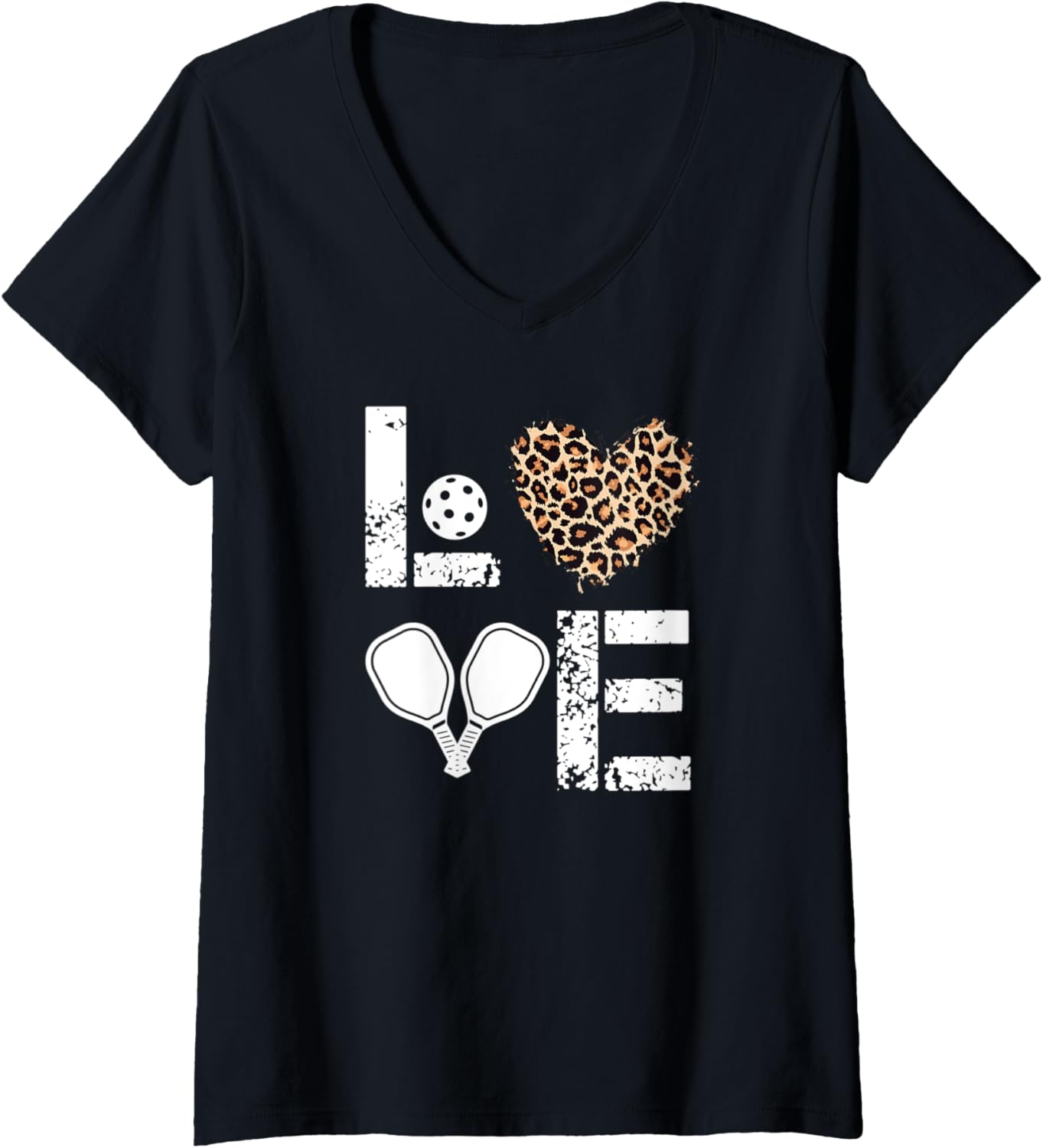 Womens Love Cheetah Pickleball Paddleball Sport Mom Dad Retirement V Neck Apparel Streetwear Style Best Seller Look
