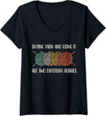 Womens Yarn Crocheting Knitting Vintage V-Neck Yarn Supply | Premium Quality | Perfect for Crafters