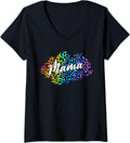 Womens womens Cheetah leopard colorful mama madre animal print V Neck Apparel Streetwear Style Everyday Wear
