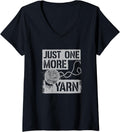 Womens Yarn Addict Life Just One More Yarn Design V-Neck Yarn Supply | Premium Quality | Perfect for Crafters