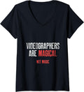 Womens Videographer Magic Videography Filmmaker Gift V-Neck Apparel | Trending 2025 | Comfort Daily Wear