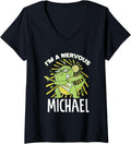Womens I am nervous Michael V-Neck Apparel | Viral Streetwear Style