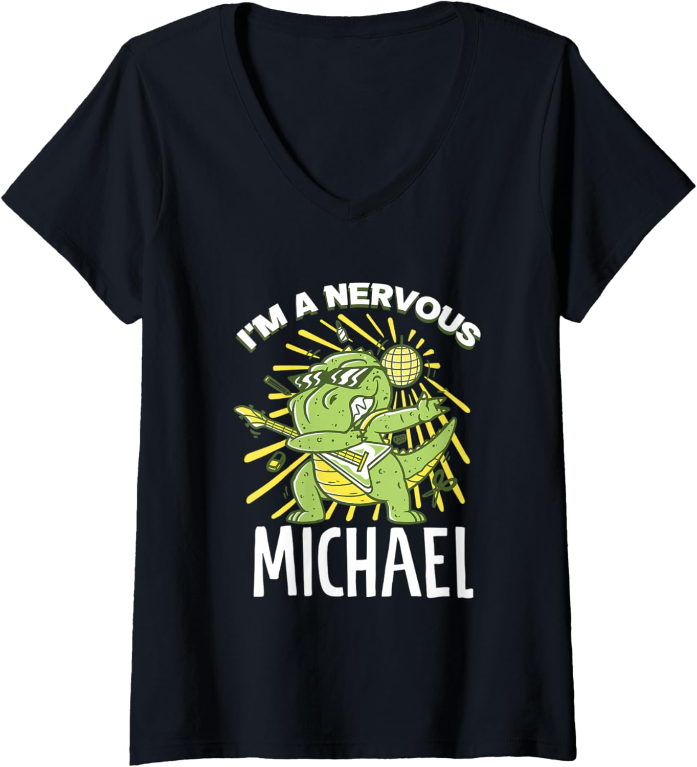 Womens I am nervous Michael V-Neck Apparel | Viral Streetwear Style