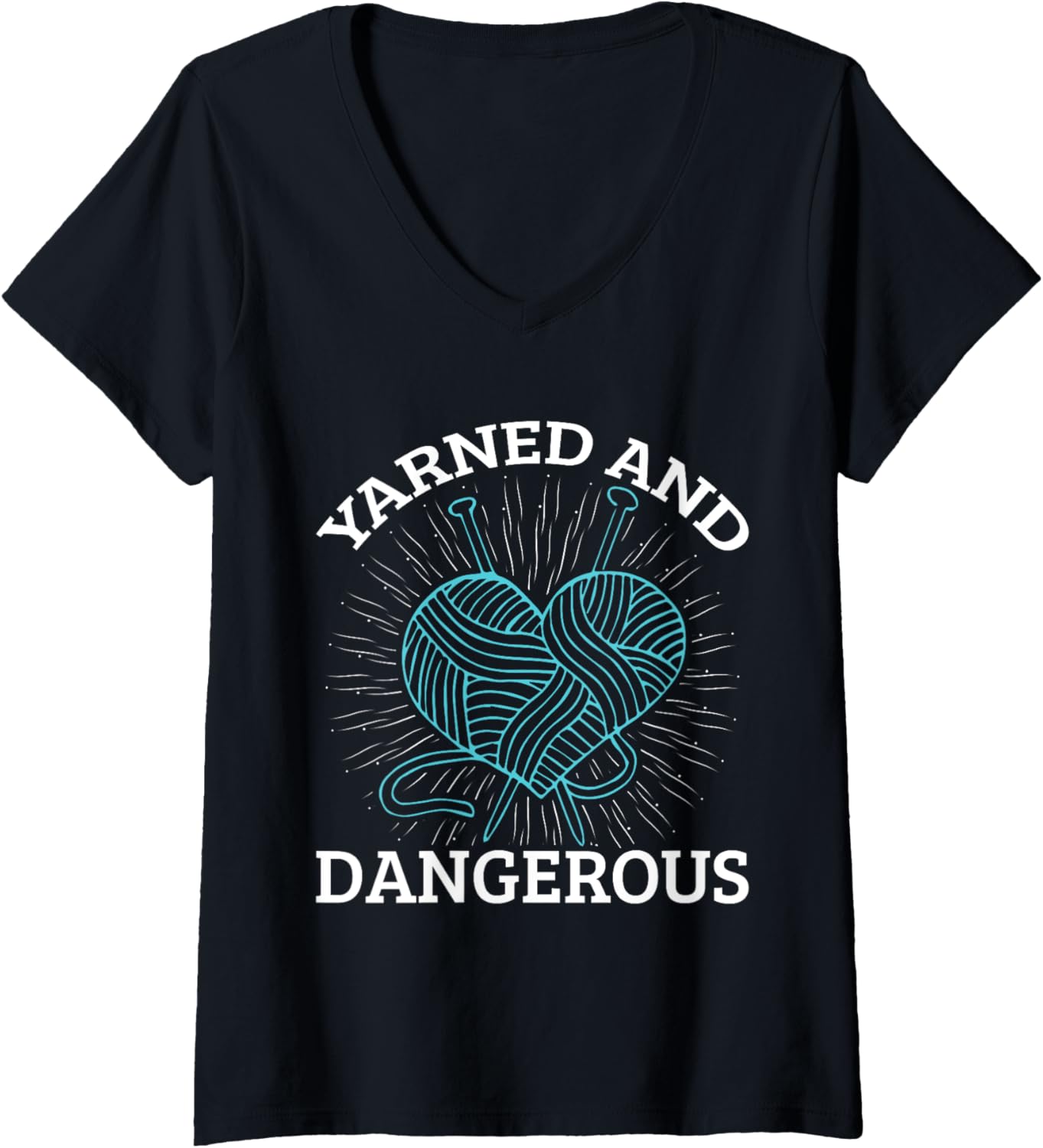 Womens Yarn Collection YARNED AND DANGEROUS Funny Yarn Collector V-Neck Yarn Supply | Top Rated | Best Seller Choice