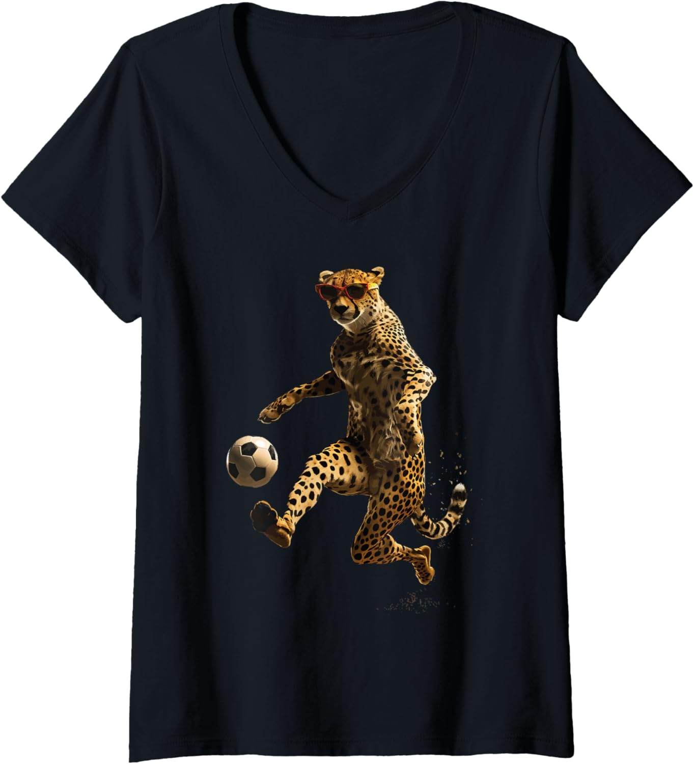 Womens Cheetah Soccer Football V Neck Apparel High Search Demand Gift Ready