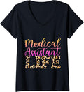 Womens Vintage Medical Assistant Life Leopard Cheetah Print CMA V Neck Apparel Premium Print Best Seller Look