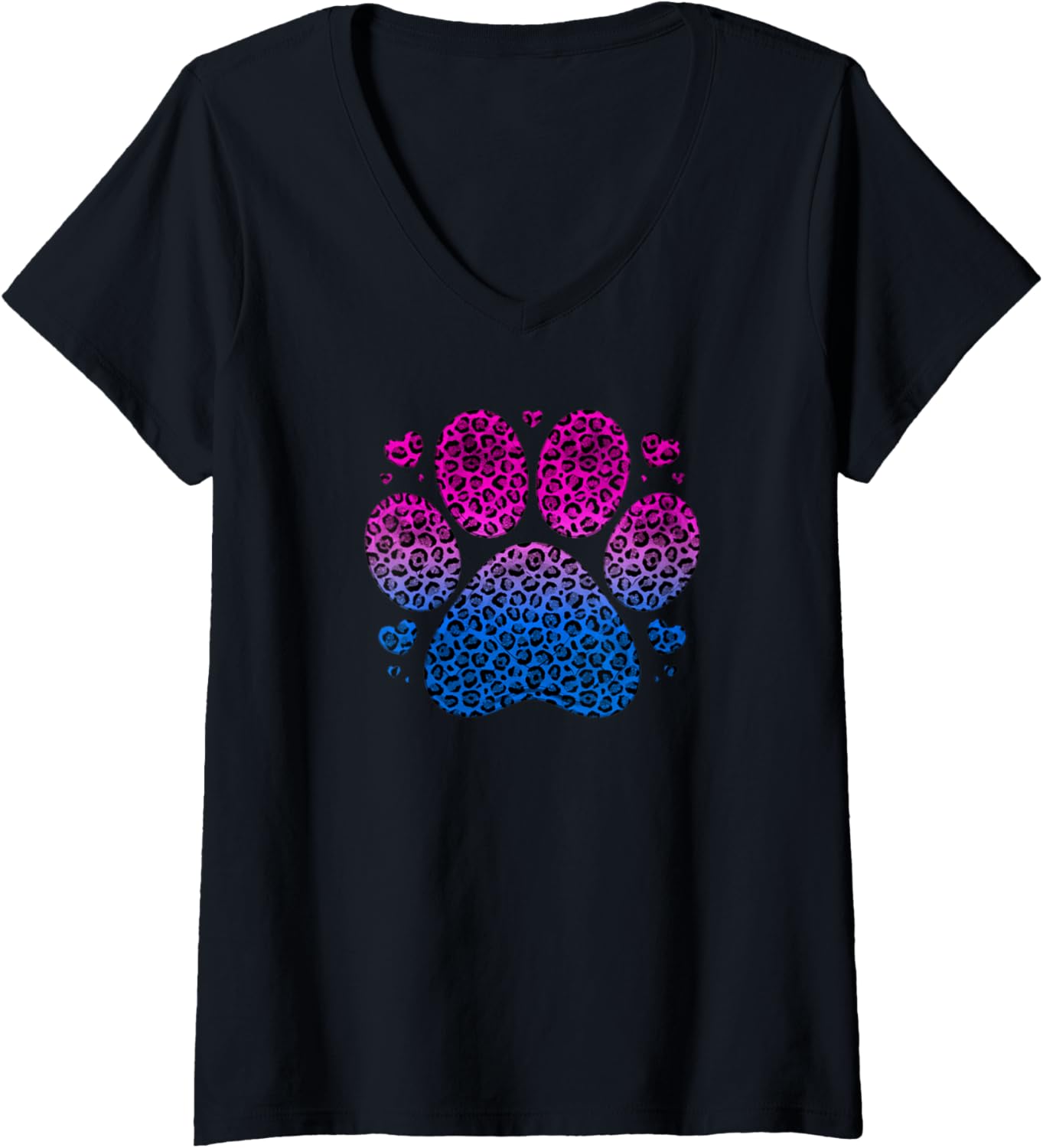 Womens Bisexual Leopard Cat Paw Print Cheetah Pattern Bi Pride V Neck Apparel High Search Demand US Top Pick