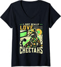 Womens Cheetah Leopard V Neck Apparel Comfort Fit US Top Pick