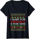 Womens All I Want is More Yarn Knitting Crochet Ugly Christmas V-Neck Yarn Supply | Trending 2025 | Customer Favorite