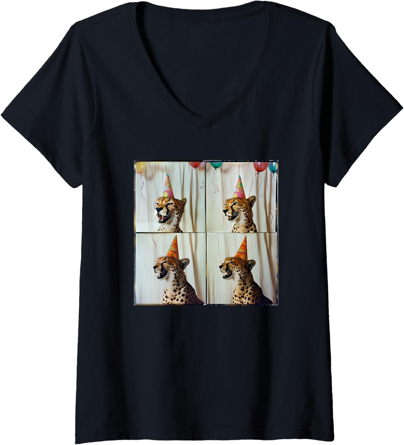 Womens African Cheetah Lover Colorful Safari Animal Birthday V Neck Apparel High Search Demand Gift Ready