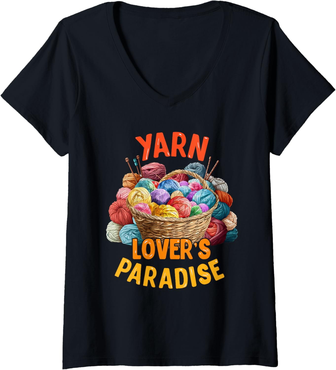 Womens Yarn Collection YARN LOVER'S PARADISE Funny Yarn Collector V-Neck Yarn Supply | Viral US Pick | Perfect for Cr...