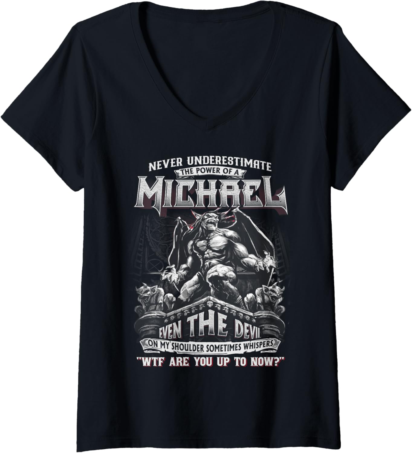 Womens Michael Tee - Never Underestimate The Power Of A Michael V-Neck T-Shirt | Premium Quality