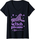Womens Leopard Cheetah Witch Hat Halloween Costume Funny V Neck Apparel Comfort Fit Hot Right Now