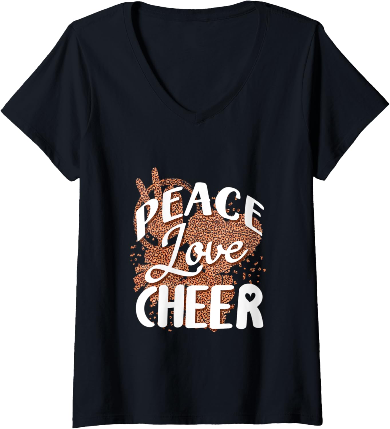 Womens Funny Cheerleading Daughter Leopard Cheetah Print Cheer Mom V Neck Apparel Viral TikTok Find Best Seller Look