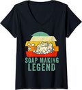 Womens Soap Making Legend Soap Maker V-Neck Apparel | High Search Volume | Comfort Daily Wear