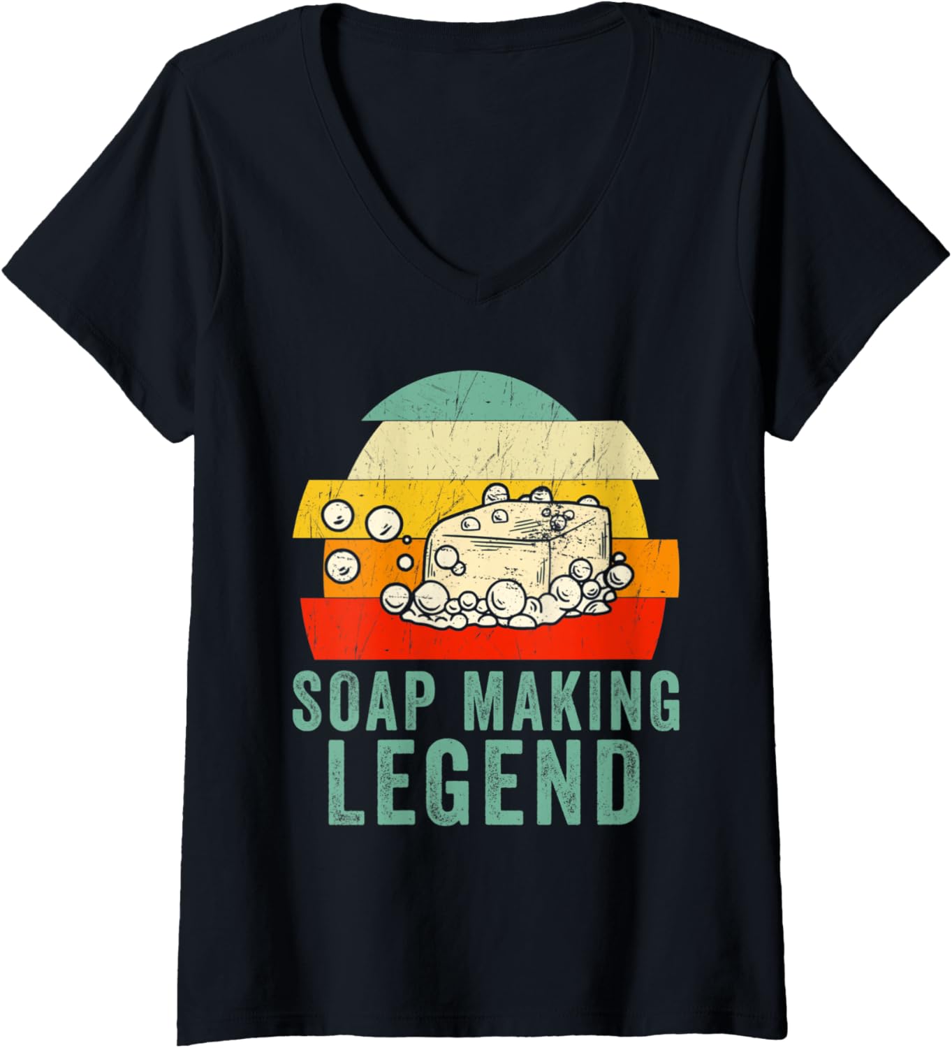 Womens Soap Making Legend Soap Maker V-Neck Apparel | High Search Volume | Comfort Daily Wear