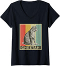 Cheetah Retro Style Vintage Cheetah Lovers V Neck Apparel Viral TikTok Find Hot Right Now
