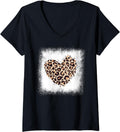 Womens Leopard Cheetah Animal Print Heart V Neck Apparel Viral TikTok Find US Top Pick