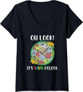 Womens Oh Look It's Yarn O'Clock Funny Crochet And Knitting Yarn V-Neck Yarn Supply | Viral US Pick | Customer Favorite