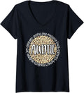 Womens AUNTIE Cheetah Leopard Print Circle Love Patience Black V Neck Apparel Trending US Fan Favorite