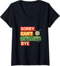 Womens Sorry Can u2019t Knitting Bye Humor Knitter Sarcastic Yarn V-Neck Yarn Supply | High Search Volume | Best Sell...