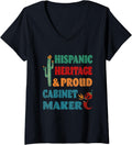 Womens Hispanic Heritage & Proud Cabinet Maker V-Neck Apparel | Premium Quality | Aesthetic Fit