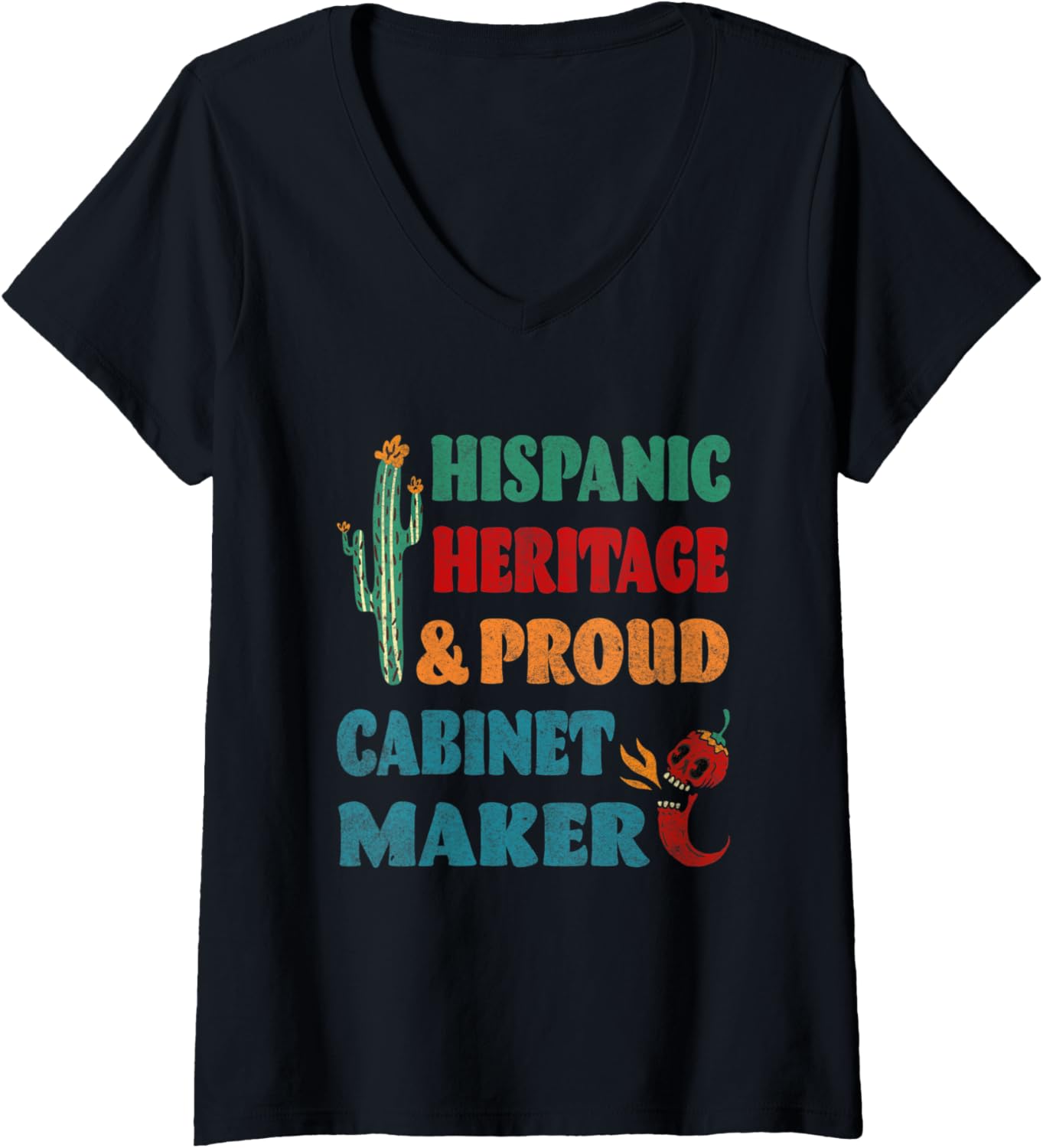 Womens Hispanic Heritage & Proud Cabinet Maker V-Neck Apparel | Premium Quality | Aesthetic Fit
