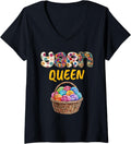 Womens Yarn Collection YARN QUEEN Funny Yarn Collector V-Neck Yarn Supply | Trending 2025 | Perfect for Crafters