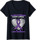 Womens My God Is Stronger Purple Cheetah Print Lupus Awareness V Neck Apparel High Search Demand Best Seller Look